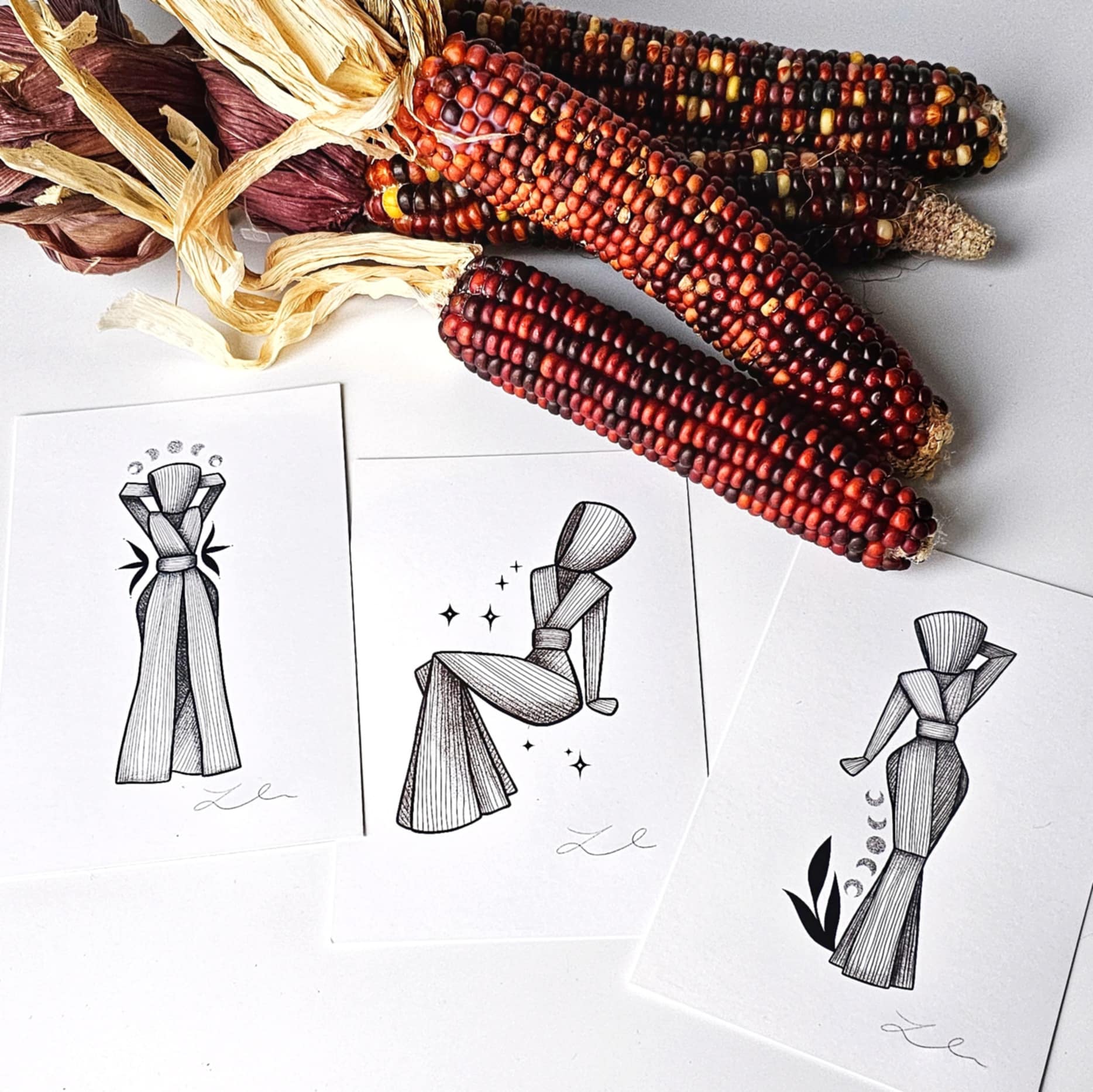 Cornhusk Doll Prints - Set of 3